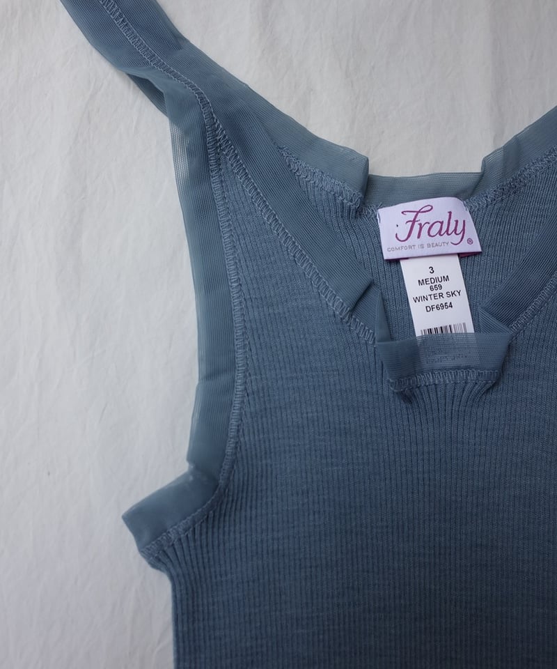 Wool silk Tank top in Blue | GABRIELLE PECO