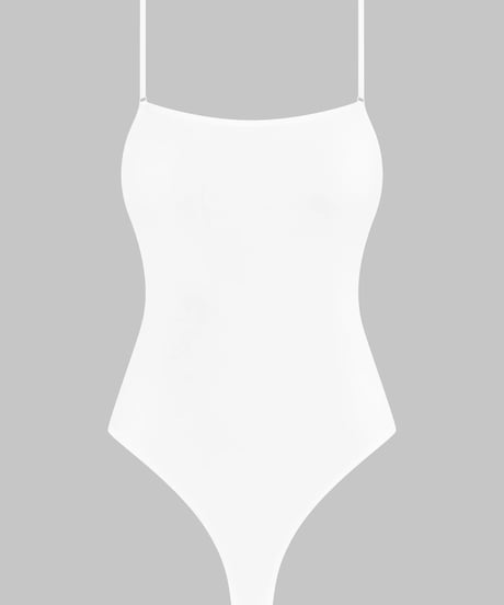 Maison Close Thong Body with Straps in White
