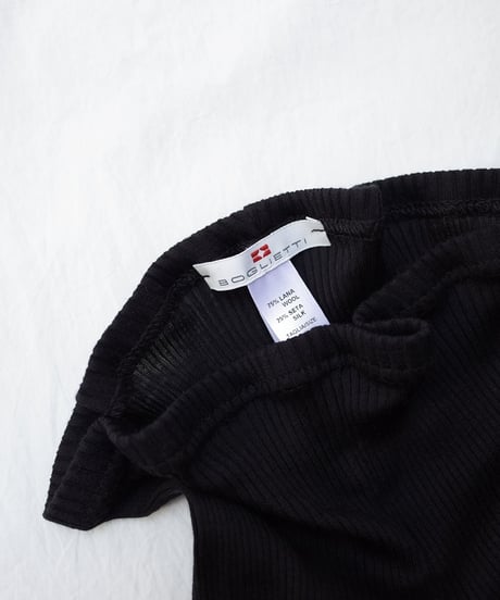 Boglietti Wool/Silk Rib Tap Pants in Black