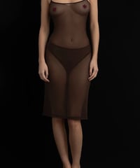 KYE OVERLAY SLIP DRESS in Cocoa