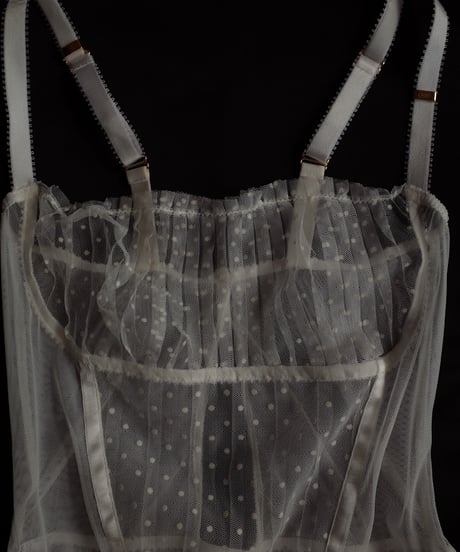 Cadolle White Dot Tulle Bodysuit