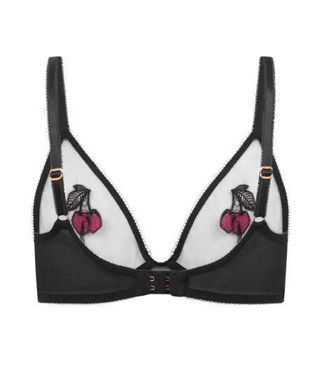 Agent Provocateur Perri Plunge Underwire Bra in Black/Fuchsia