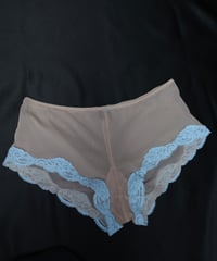 Only Hearts Tulle Lace Boy Brief in Chai/Blue