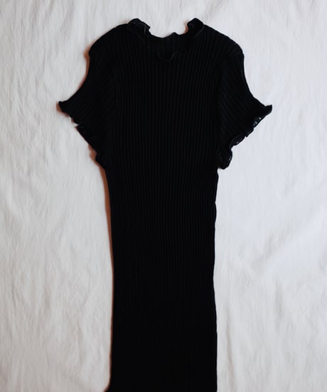 Oscalito Cotton Rib Short Sleeve in Black