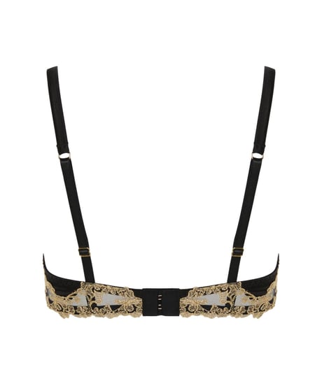 Coco de Mer Reina Half Cup Bra in Black/Gold