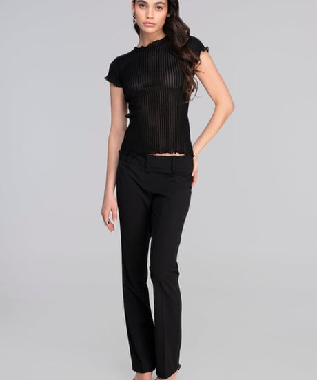 Oscalito Cotton Rib Short Sleeve in Black