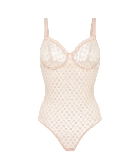 Simone Perele Plume Underwire Bodysuit in Peau Rose