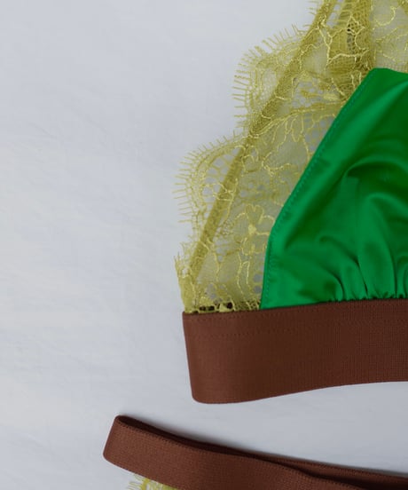 Love Stories Love Lace Delicate Triangle Bra in Bright Green