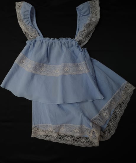 Only Hearts The Dreamers Lace Edge Shorties in Light Blue