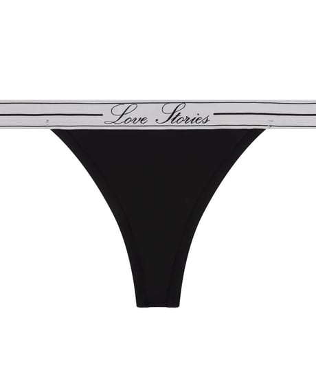 Love Stories Roomie Elegant String Briefs in Black