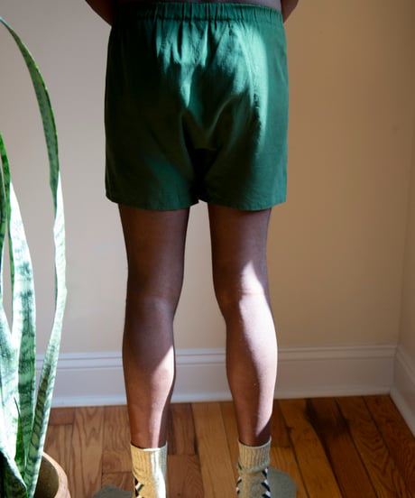 HAZE Silk Shorts in Forest
