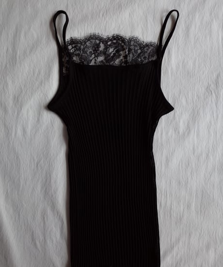 Oscalito Cotton Lace Camisole in Black