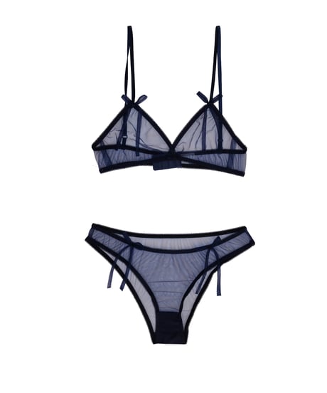Miss Crofton I'm Yours Navy Bow Bralette Set