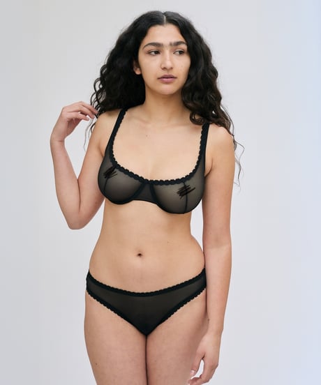 Fruity Booty Moss Thong in Black