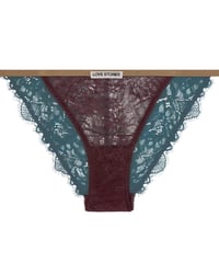 Love Stories Wild Rose Comfortable Lace Briefs in Burgundy