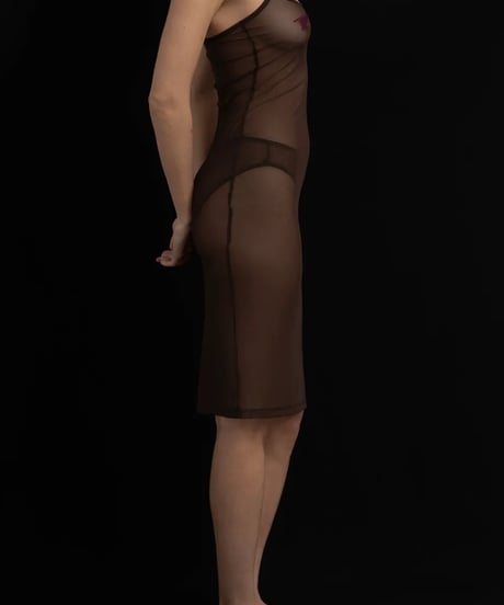 KYE OVERLAY SLIP DRESS in Cocoa