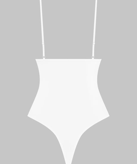 Maison Close Thong Body with Straps in White