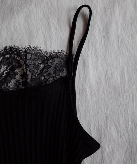 Oscalito Cotton Lace Camisole in Black