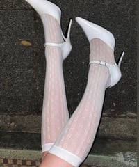 R&M Leathers Web Knee Socks in White