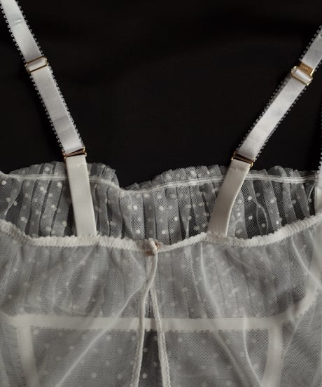 Cadolle White Dot Tulle Bodysuit