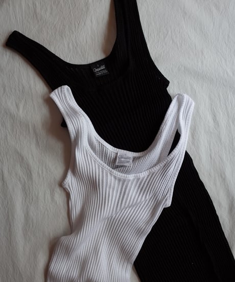 Oscalito Cotton Rib Tank Top in Black