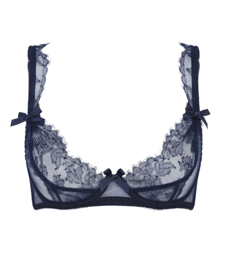 Agent Provocateur Willa Demi Plunge Underwired Bra in Navy
