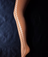 Wolford Romance Net Tights in Almond