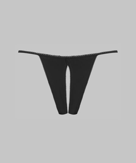 Maison Close Le Petit Secret Openable String in Black