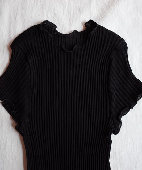 Oscalito Cotton Rib Short Sleeve in Black