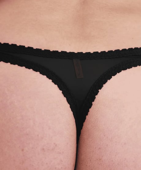 Fruity Booty Moss Thong in Black