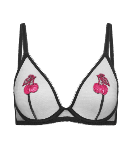 Agent Provocateur Perri Plunge Underwire Bra in Black/Fuchsia
