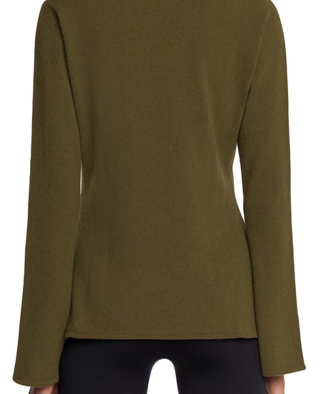 Wolford Cashmere A Shape Top Long Sleeve in Earth green