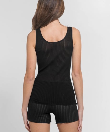 Oscalito Cotton Rib Tank Top in Black