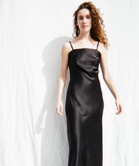 HAZE Silk Long Slip Dress in Black