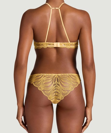 Coco de Mer Celeste Brazilian Knicker in Gold