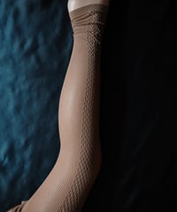 Wolford Net Stripe Tights/Leggings in Honey