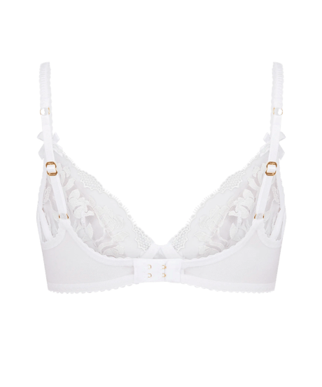 Agent Provocateur Sparkle Plunge Underwired Bra in White