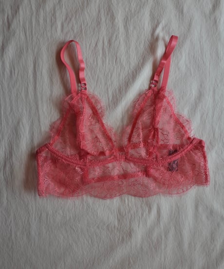Shiny Pink Lace Wire Bra