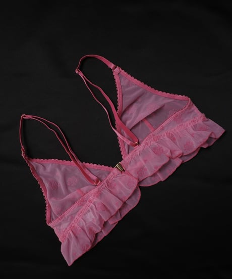 Frill soft bra in Pink rose size S
