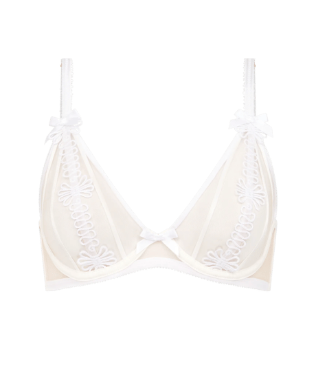 Agent Provocateur Coletta Plunge Non Padded Bra in White/Sand