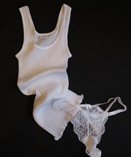Oscalito Cotton Rib Tank Top in White
