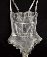 Cadolle White Dot Tulle Bodysuit