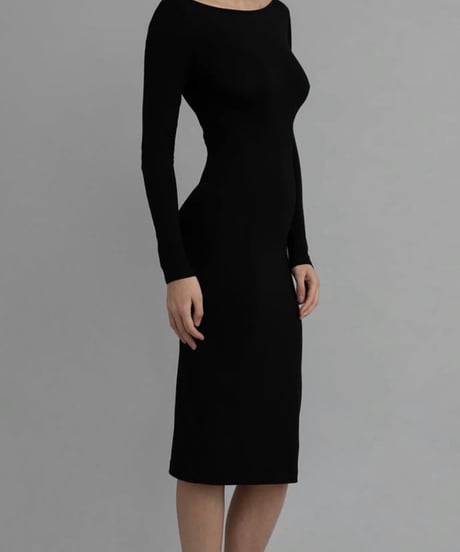 KYE RECLINE BATEAU DRESS Black
