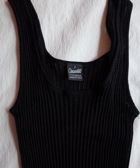 Oscalito Cotton Rib Tank Top in Black