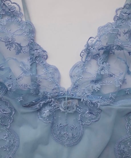 I.D Sarrieri Petal Bloom Triangle Cups Bodysuit in Baby Blue