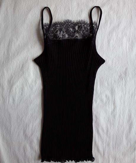Oscalito Cotton Lace Camisole in Black
