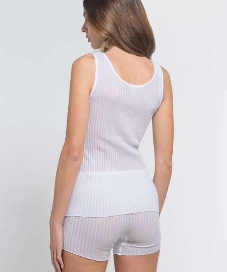Oscalito Cotton Rib Tank Top in White