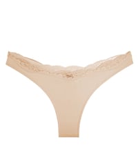 Only Hearts Delicious Lace Vintage Thong in Parchment