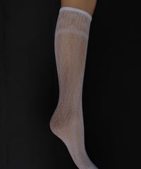 Swedish Stockings Erica Crochet Knee-High Socks in White