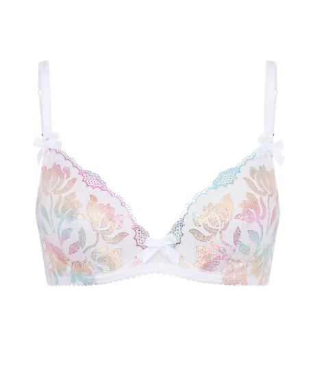 Agent Provocateur Sparkle Plunge Underwired Bra in White